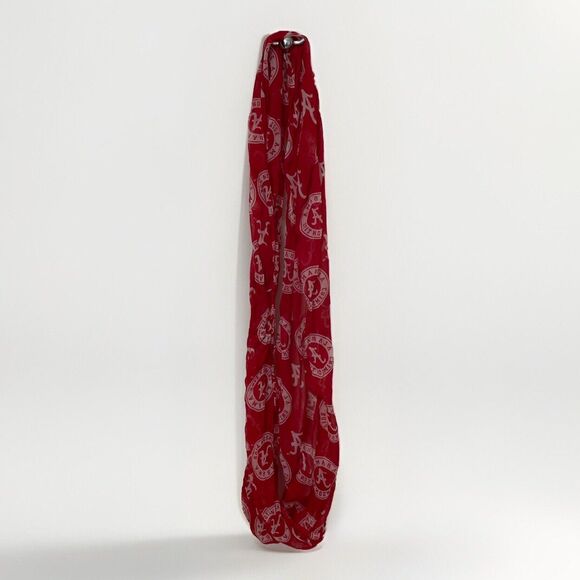 Alabama Crimson Tide Red Logo Infinity Scarf One Size Sheer Roll Tide Football - Picture 1 of 9